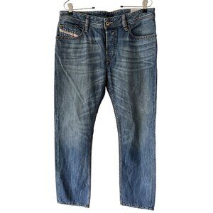 Diesel Waykee Jeans Button Fly Regular Straight Men's 31x32 Blue Wash 0833M